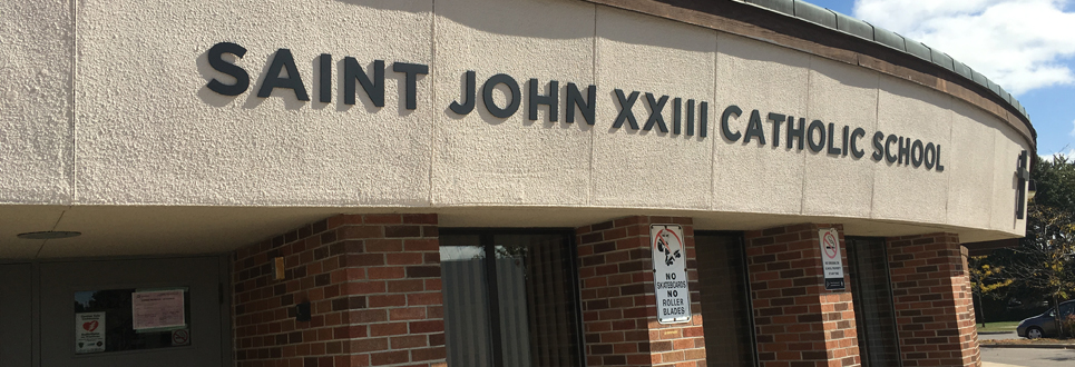 Exterior of school Saint John XXIII Catholic School
